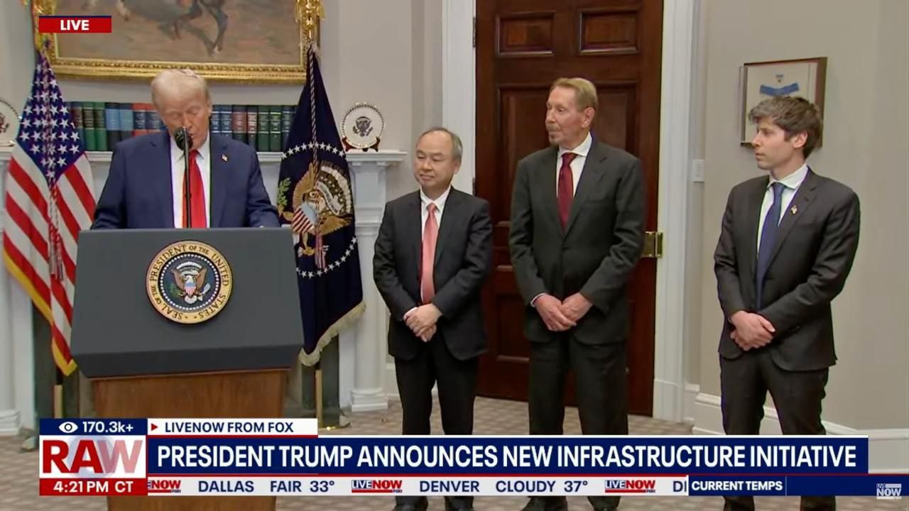 🧬⚡️Только что Дональд Трамп выделил #OpenAI, Oracle и Softbank $500 млрд.